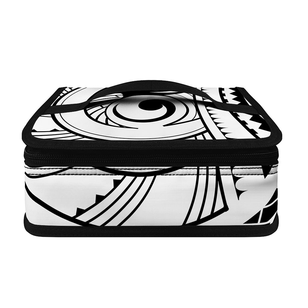 Black And White Maori Pattern Print Small Lunch Bag