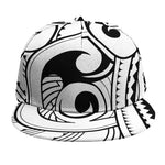 Black And White Maori Pattern Print Snapback Cap