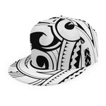 Black And White Maori Pattern Print Snapback Cap