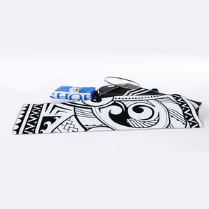 Black And White Maori Pattern Print Sports Towel