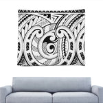 Black And White Maori Pattern Print Tapestry