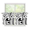 Black And White Maori Pattern Print Tier Curtains