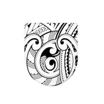 Black And White Maori Pattern Print Toilet Lid Cover