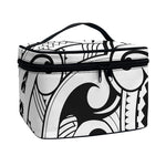 Black And White Maori Pattern Print Travel Makeup Bag