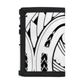 Black And White Maori Pattern Print Trifold Wallet