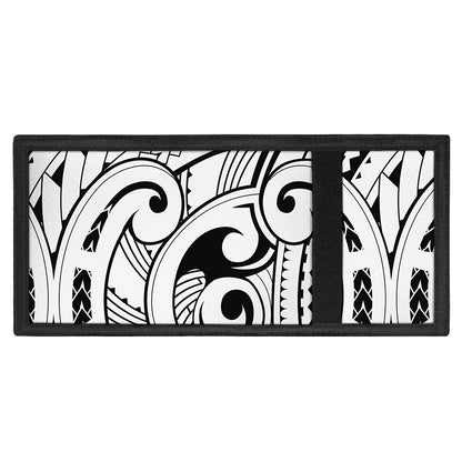 Black And White Maori Pattern Print Trifold Wallet
