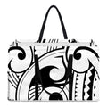 Black And White Maori Pattern Print Utility Tote Bag