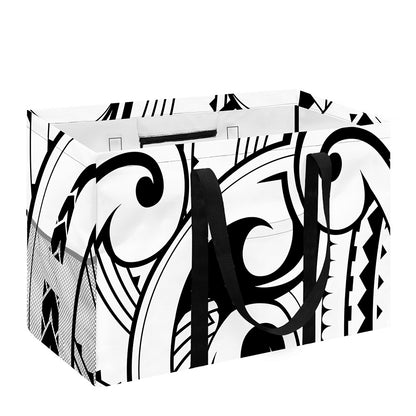 Black And White Maori Pattern Print Utility Tote Bag
