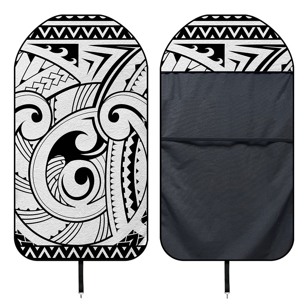 Black And White Maori Pattern Print Waterproof Car Seat Cover