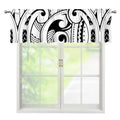 Black And White Maori Pattern Print Window Valance
