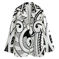 Black And White Maori Pattern Print Women's Blazer