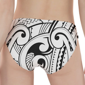 Black And White Maori Pattern Print Women's Panties