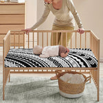 Black And White Maori Polynesian Print Baby Crib Sheet