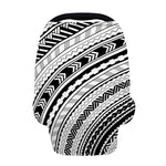 Black And White Maori Polynesian Print Baby Seat Cover