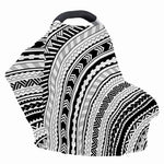 Black And White Maori Polynesian Print Baby Seat Cover
