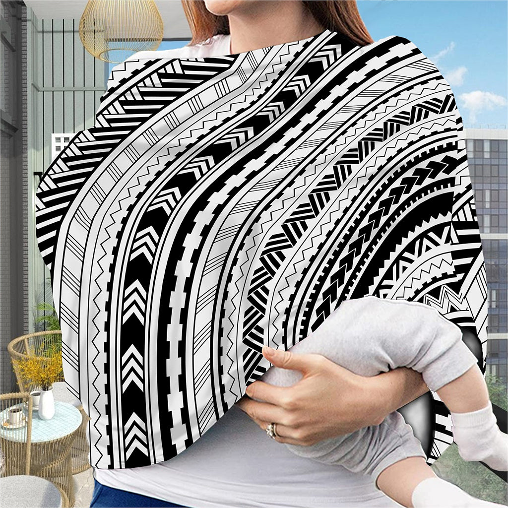 Black And White Maori Polynesian Print Baby Seat Cover
