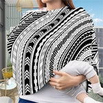 Black And White Maori Polynesian Print Baby Seat Cover