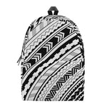 Black And White Maori Polynesian Print Backpack