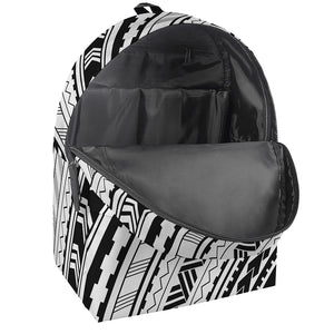 Black And White Maori Polynesian Print Backpack