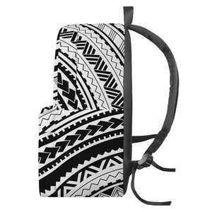 Black And White Maori Polynesian Print Backpack