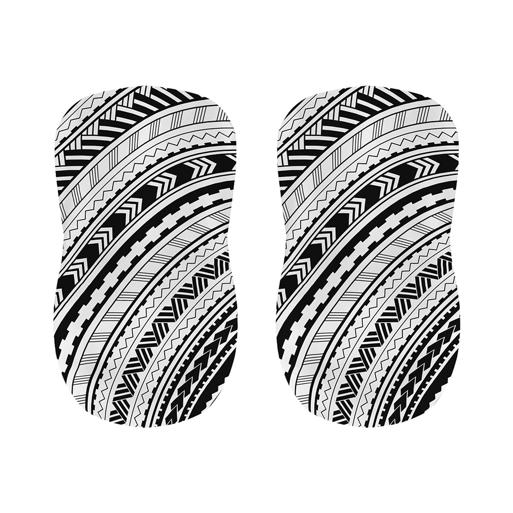 Black And White Maori Polynesian Print Bar Stool Covers