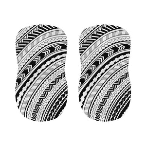 Black And White Maori Polynesian Print Bar Stool Covers