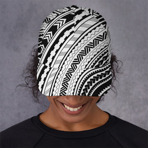 Black And White Maori Polynesian Print Baseball Cap