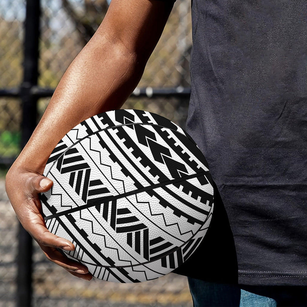Black And White Maori Polynesian Print Basketball