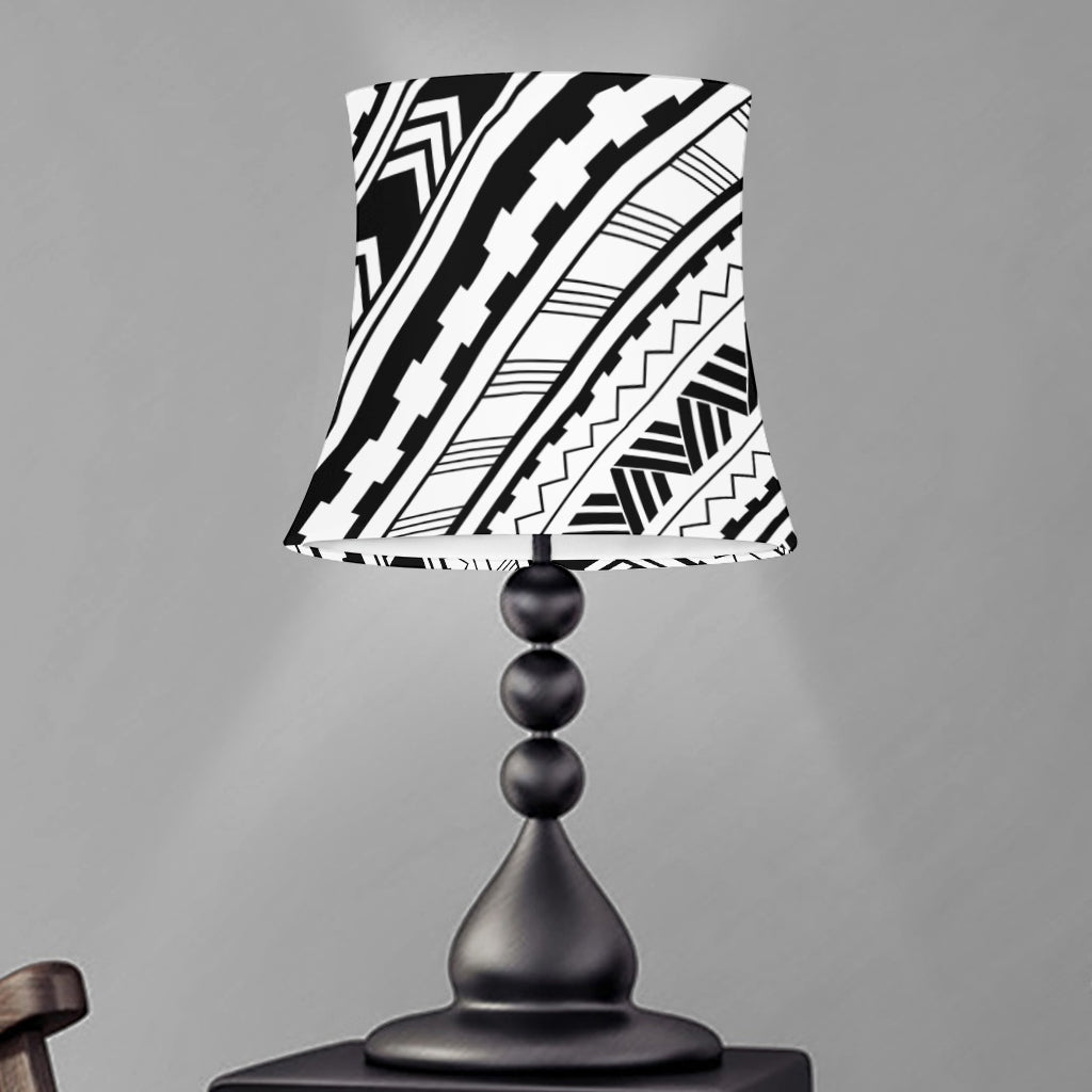 Black And White Maori Polynesian Print Bell Lamp Shade