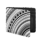 Black And White Maori Polynesian Print Bifold Wallet