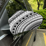 Black And White Maori Polynesian Print Car Side Mirror Covers