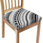Black And White Maori Polynesian Print Chair Cushion Cover