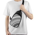 Black And White Maori Polynesian Print Chest Bag