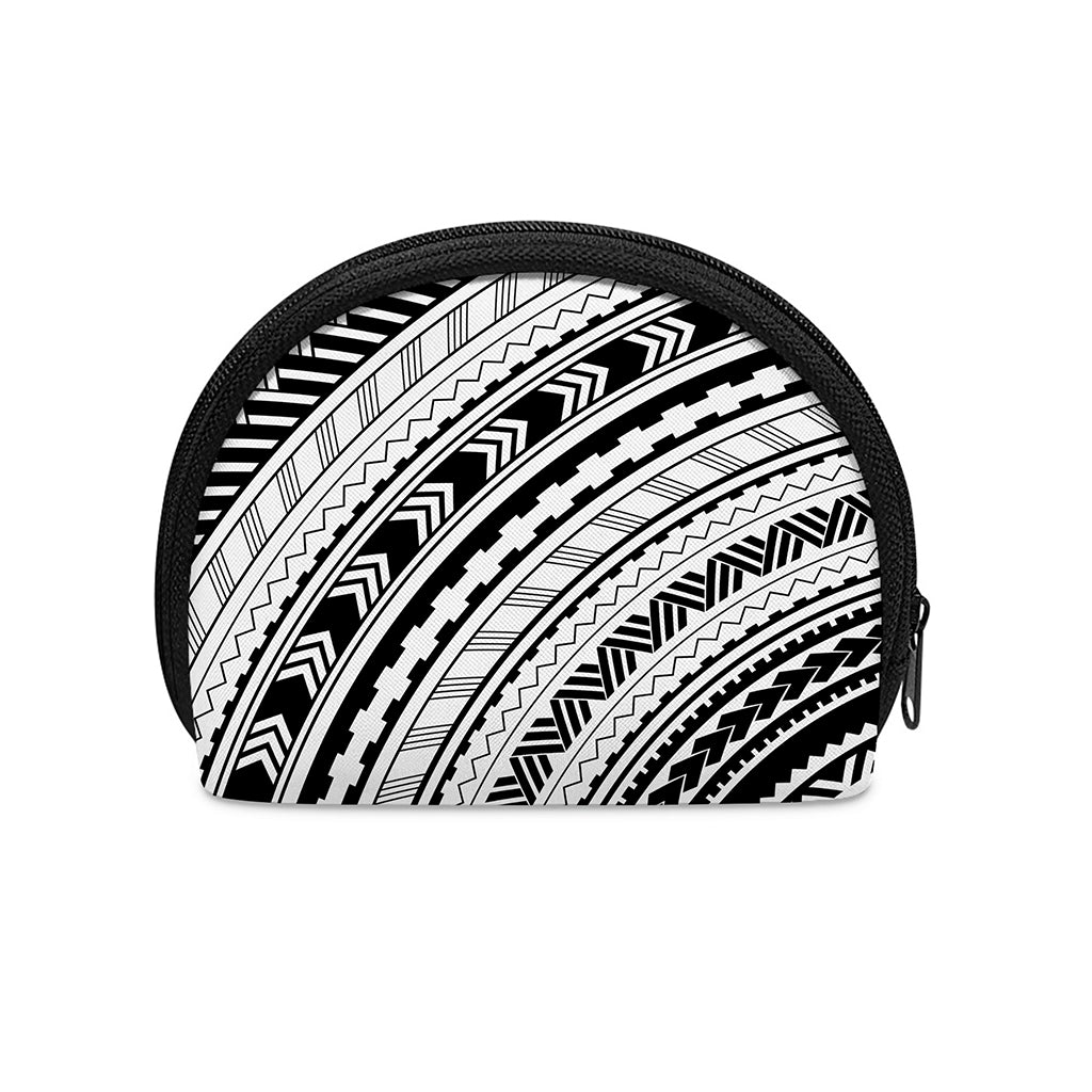 Black And White Maori Polynesian Print Coin Purse