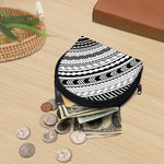Black And White Maori Polynesian Print Coin Purse