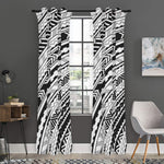 Black And White Maori Polynesian Print Curtain