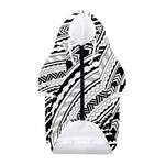Black And White Maori Polynesian Print Dog Zip Up Hoodie