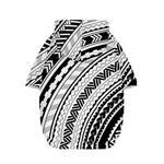 Black And White Maori Polynesian Print Dog Zip Up Hoodie
