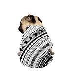 Black And White Maori Polynesian Print Dog Zip Up Jacket