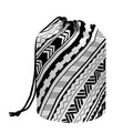 Black And White Maori Polynesian Print Drawstring Makeup Bag