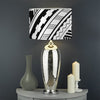 Black And White Maori Polynesian Print Drum Lamp Shade