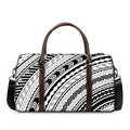 Black And White Maori Polynesian Print Duffel Bag