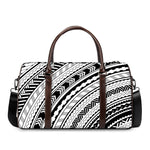 Black And White Maori Polynesian Print Duffle Bag