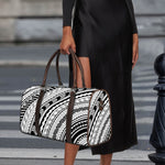 Black And White Maori Polynesian Print Duffle Bag