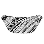 Black And White Maori Polynesian Print Fanny Pack