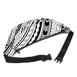 Black And White Maori Polynesian Print Fanny Pack