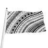 Black And White Maori Polynesian Print Flag