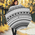 Black And White Maori Polynesian Print Foldable Umbrella