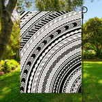 Black And White Maori Polynesian Print Garden Flag