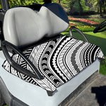 Black And White Maori Polynesian Print Golf Cart Seat Cover